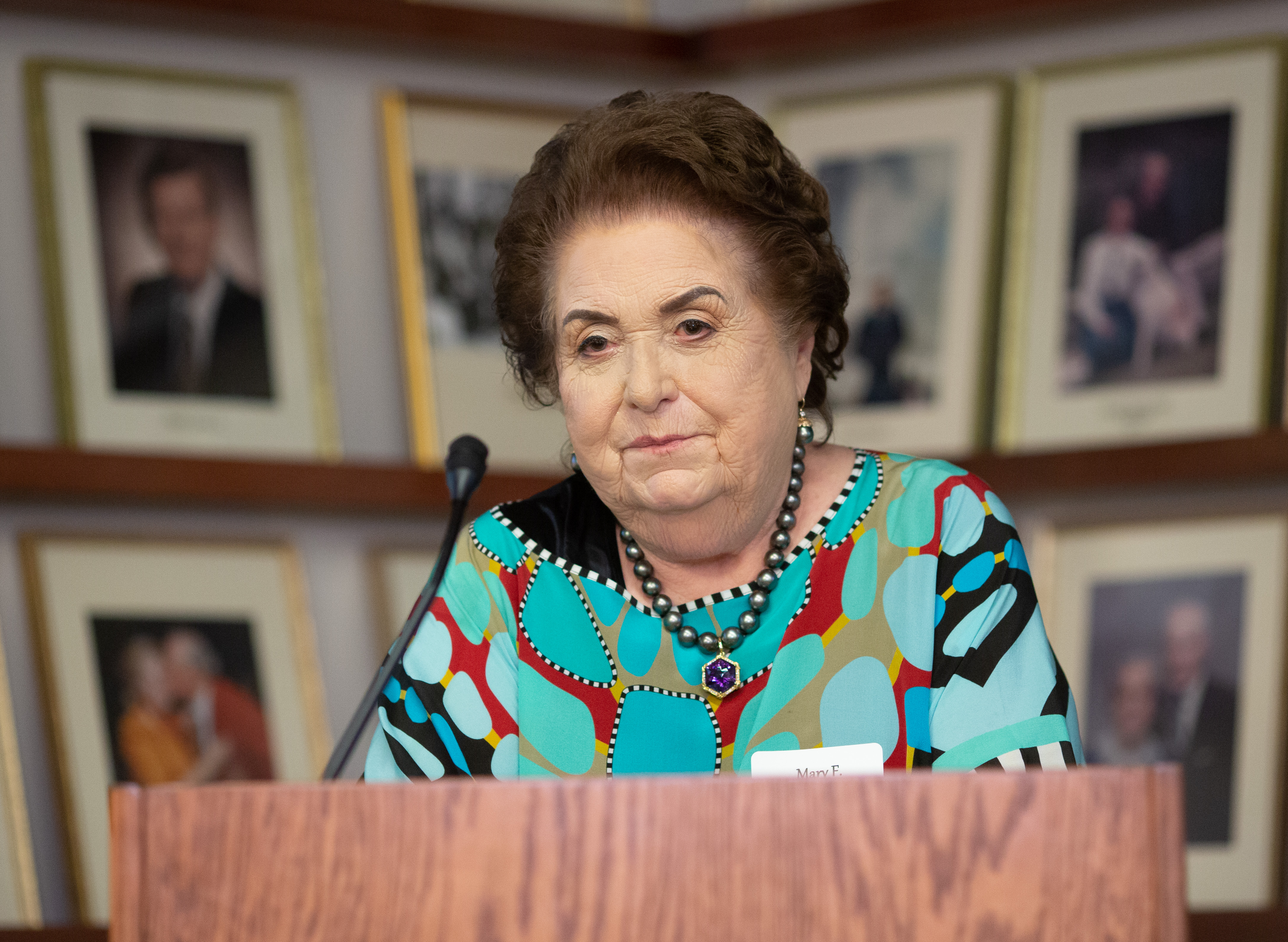 Mary F. Wheeler during the 15th Congress of the U.S. Association for Computational Mechanics (USACM) in 2019. The event included over 60 talks and a banquet celebrating her accomplishments. Credit: Oden Institute